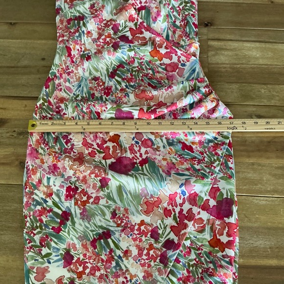 ASOS DESIGN Floral Strapless Ruffle Wrap Midi Dress Women 4 - Picture 8 of 11